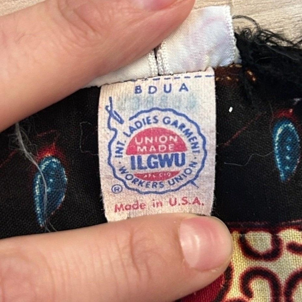 Gil Aimbez Genre Floral Maxi Dress Vintage Batik ILGWU - Picture 7 of 11